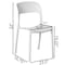 Fabulaxe Modern Plastic Outdoor Dining Chair with Open Curved Back, White Set of 4 QI004227.WT.4 - alternate 8