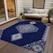 Homeroots 5' X 8' Navy Blue Gray And Brown Oriental Washable Indoor Outdoor Area Rug 598425 - alternate 7