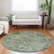 Homeroots 8' Artichoke Green And Gray Round Floral Medallion Washable Indoor Outdoor Area Rug 616612 - alternate 2