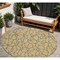 Homeroots 8' Gold And Gray Round Geometric Washable Indoor Outdoor Area Rug 599192 - alternate 1