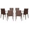 Leisuremod Mace 7-Piece Rectangular Outdoor Dining Set with 4 Side Chairs & 2 Armchairs, White/Brown MT55WMC194A2BR - alternate 1