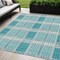 Homeroots 5' X 8' Teal Blue Gray And Ivory Plaid Washable Indoor Outdoor Area Rug 597590 - alternate 1