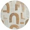 Homeroots 8' Ivory Khaki And Beige Round Geometric Washable Indoor Outdoor Area Rug 618102 - alternate 5