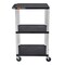 Luxor 42''H 3-Shelf Utility Cart, Electric, Black Shelves, Nickel Legs UCPL1E-N - alternate 9