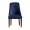 Homeroots Set of Two Tufted Navy Blue and Espresso Upholstered Velvet Dining Side Chairs 543539 - alternate 6