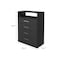 Homeroots 31" Black Four Drawer Vertical Dresser 403741 - alternate 6
