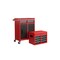 Homeroots Set of Two Red Multi-Tier Steel Rolling Cabinet With Lid, 2PK 714586 - alternate 3