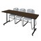 Regency Kobe T-Base Training Seminar Table W/ 2 Zeng Stack Chairs, 84 in W, 24 in L, Neo Walnut MKTRCT8424NW44GY - alternate 1