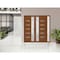 Vdomdoors Front Exterior Prehung Metal-Plastic Double Doors / MANUX 8088 Walnut / Sidelite Exterior Window / MANUX8088DEXD-WLN-RH-W72+12xH80 - alternate 3
