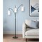 Homeroots 83" Black Three Light Torchiere Floor Lamp With White Frosted Glass Drum Shade 523350 - alternate 1