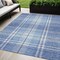 Homeroots 5' X 8' Denim Blue And Ivory Plaid Washable Indoor Outdoor Area Rug 596328 - alternate 1