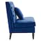 Homeroots 55in Navy Blue and Black Velvet Loveseat 724029 - alternate 1