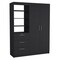 Homeroots 79" Black Wood Two Door Three Drawer Combo Dresser 520131 - alternate 8