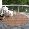 Homeroots 8' Rust Gold And Silver Round Southwestern Washable Indoor Outdoor Area Rug 615976 - alternate 8