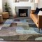 Homeroots 5' X 8' Brown Blue And Green Abstract Washable Indoor Outdoor Area Rug 604355 - alternate 5