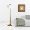 Homeroots 68" Brass Traditional Shaped Floor Lamp With White Frosted Glass Rectangular Shade 523374 - alternate 5