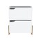 Homeroots 20" White And Natural Wood Two Drawer Nightstand 543692 - alternate 1