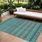 Homeroots 10' X 14' Teal Blue And Navy Blue Quatrefoil Washable Indoor Outdoor Area Rug 583257 - alternate 1