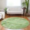 Homeroots 8' Green And Ivory Round Abstract Washable Indoor Outdoor Area Rug 602703 - alternate 6