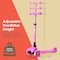 Campior Pink Mini 3-Wheel Scooter for Kids, LED Light-Up Wheels, Adjustable Handlebar, Rear Foot Brake CAMKSPNK - alternate 5