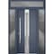 Vdomdoors Steel Door Deux 1717 Gray Graphite Stainless Inserts Single Modern Painted-W64xH96-Right-hand Outsw DEUX1717EXD-GRE-W14+36+14xH80+16-RH-O - alternate 6