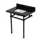 Kingston Brass 30" Black Granite Console Sink with Brass Legs, 8-Inch, 3-Hole, Black Granite/Matte Black KVPK30KBSQ0 - alternate 1