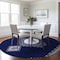 Homeroots 8' Navy Blue Gray And Brown Round Oriental Washable Indoor Outdoor Area Rug 598426 - alternate 3