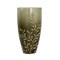 Homeroots 15" Dark Olive Green And Gold Branch Patterned Glass And Aluminum Table Vase 574250 - alternate 1