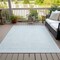 Homeroots 5' X 8' Sky Blue And Ivory Geometric Washable Indoor Outdoor Area Rug 602444 - alternate 5