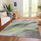 Homeroots 3' X 5' Artichoke Green Gray And Silver Abstract Washable Indoor Outdoor Area Rug 616748 - alternate 5