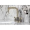 Kingston Brass Widespread Bathroom Faucet with Knurled Handle and Brass Pop-Up, Antique Brass FSC893KNLAB - alternate 4