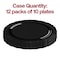 Smarty Had A Party 10" Black Vintage Rim Round Disposable Plastic Dinner Plates (120 Plates), 120PK 860B-CASE - alternate 4