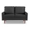 Homeroots 57" Black And Dark Brown Velvet Loveseat 543728 - alternate 4