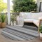 Homeroots 8' Black Round Striped Washable Indoor Outdoor Area Rug 576952 - alternate 4