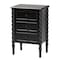 Baxton Studio Malinda Classic Black Wood 3-Drawer End Table with Spindle Legs 253-14067-ZORO - alternate 1