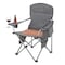 Arrowhead Outdoor Portable Folding USB-Heated Camping Chair with 6-Can Armrest Cooler, Gray KKS0327U - alternate 6