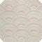 Homeroots 8' Linen Orange And Ivory Round Geometric Washable Indoor Outdoor Area Rug 615202 - alternate 5