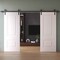 Sartodoors Double Barn Door 72 x 80 inches, BASIC 9772 White, 13FT Rail Track Set, Solid Panel Interior Door BASIC9772DB-B-SKIN-72 - alternate 5