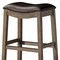 Homeroots 31" Brown Faux Leather and Solid Wood Backless Bar Height Bar Chair 632507 - alternate 4