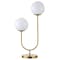 Homeroots 28" Gold Metal Two Light Novelty Table Lamp With White Globe Shade 546101 - alternate 1
