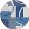 Homeroots 8' Blue And Ivory Round Geometric Washable Indoor Outdoor Area Rug 612571 - alternate 5