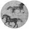 Homeroots 8' Gray And Charcoal Round Horse Washable Indoor Outdoor Area Rug 618657 - alternate 3
