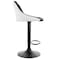 Elama 2 Piece Faux Leather Adjustable Bar Stool in Black and White with Black Base ELM-704-1-BLK-WHT - alternate 8