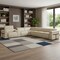 Homeroots Beige Italian Leather Modular L Shaped Seven Piece Corner Sectional With Console 534849 - alternate 8