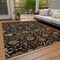 Homeroots 5' X 8' Black Brown And Red Floral Washable Indoor Outdoor Area Rug 603402 - alternate 4