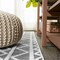 Jonathan Y Aylan High-Low Pile Knotted Trellis Geometric Black/Ivory 2 ft. x 8 ft. Indoor/Outdoor Runner Rug SBH104A-28 - alternate 4