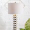 Jonathan Y Wellington 26.5" Quatrefoil Striped Resin LED Table Lamp, Brass JYL1010A - alternate 8