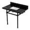 Kingston Brass 36" Black Granite Console Sink with Brass Legs, 8-Inch, 3-Hole, Black Granite/Oil Rubbed Bronze KVPK3630KBSQ5 - alternate 1