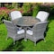 Homeroots Five Piece Gray Round Glass Dining Set 389968 - alternate 2
