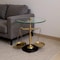 Homeroots 24" Clear and Gold Glass and Aluminum Libra Scales End Table 634156 - alternate 1